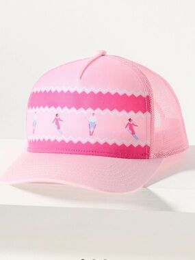 Beach Riot Pink Ski Like A Girl Mesh Trucker Hat NWT
